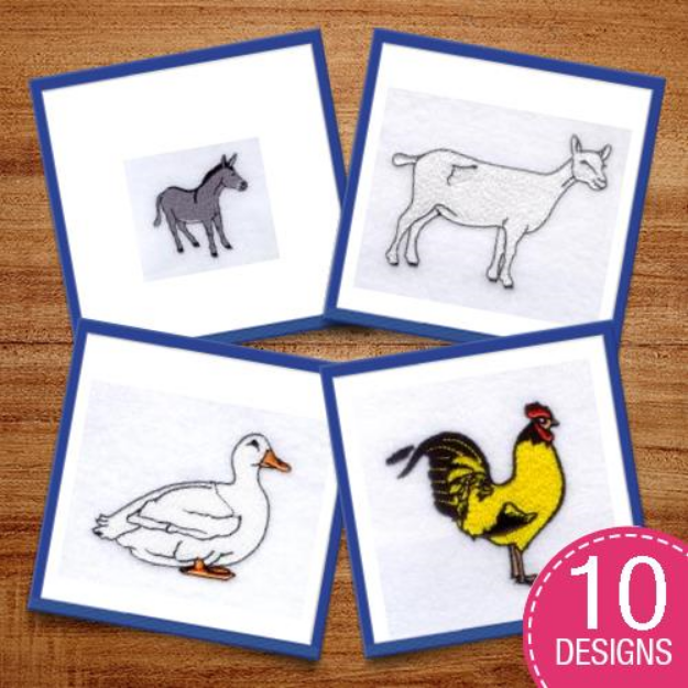 Picture of Farm Animals Embroidery Design Pack