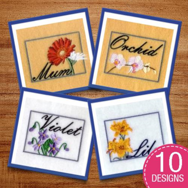 Picture of Framed Flowers Embroidery Design Pack