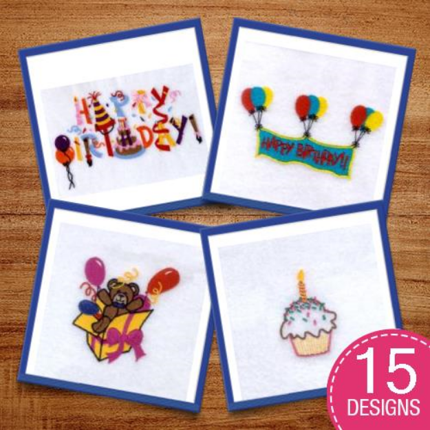Picture of Happy Birthday Embroidery Design Pack