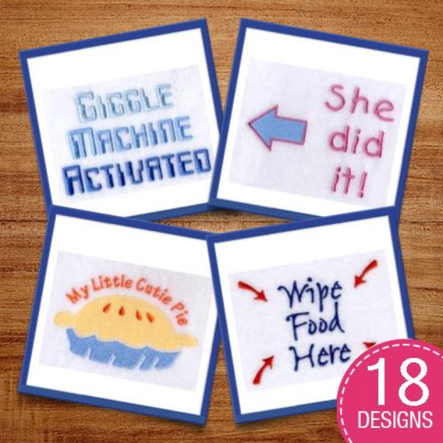 Picture of Cute Baby Phrases Embroidery Design Pack
