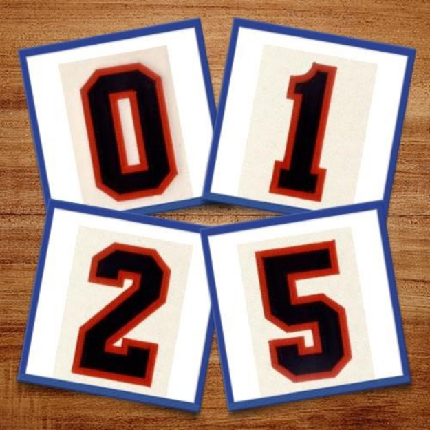 Picture of 2 Color Applique Numbers  Embroidery Design Pack