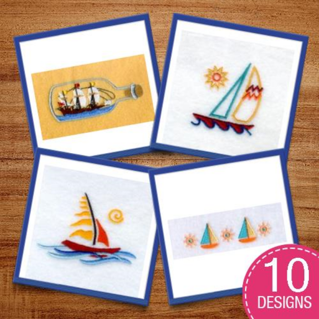 Picture of Sailboats Embroidery Design Pack