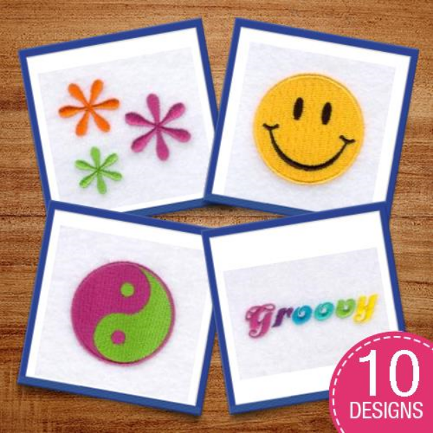 Picture of Groovy Symbols Embroidery Design Pack