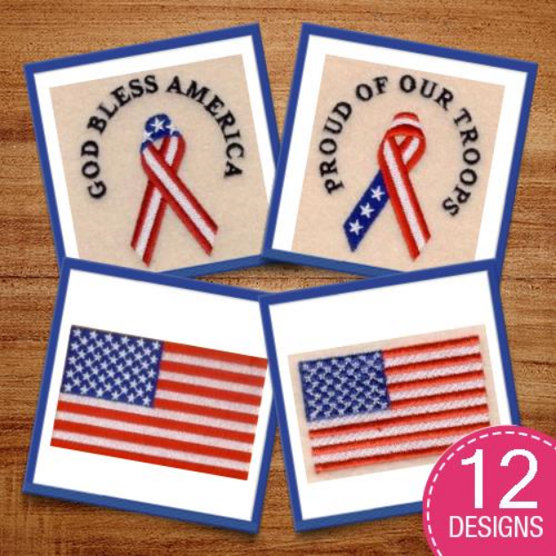 Picture of Patriotic Embroidery Design Pack