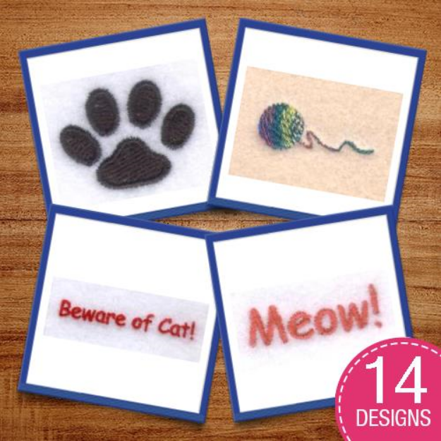 Picture of Cat Décor Embroidery Design Pack