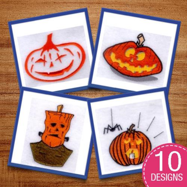 Picture of Spooky Pumpkins Embroidery Design Pack