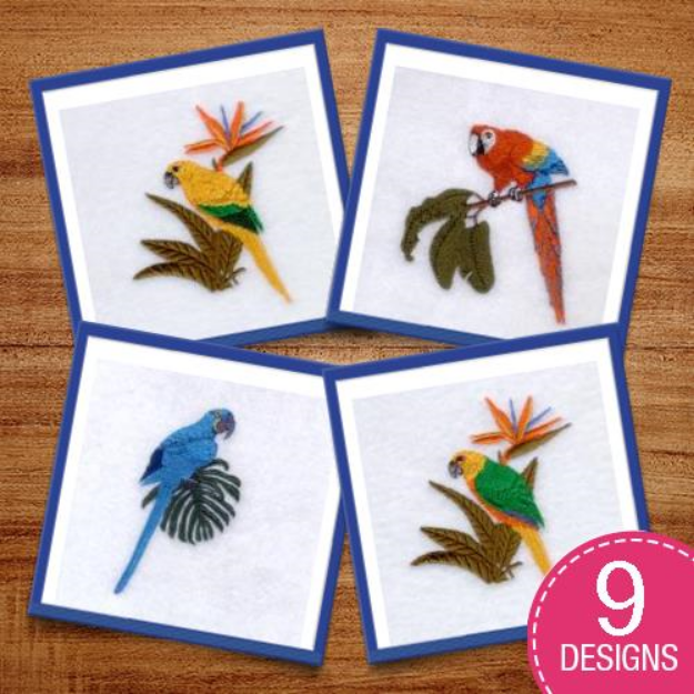 Picture of Tropical Birds Embroidery Design Pack