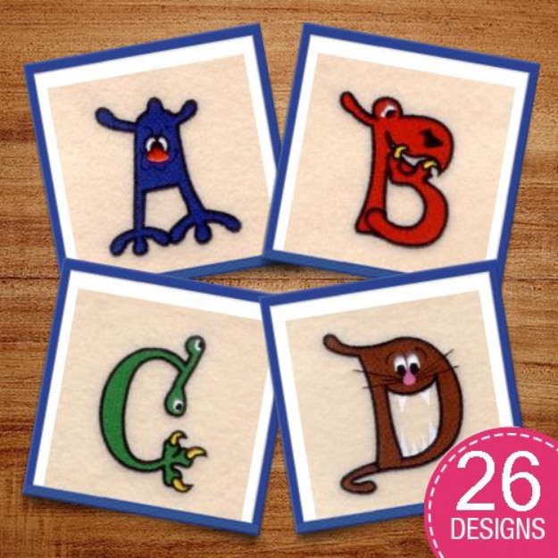 Picture of Silly Monster Alphabet Embroidery Design Pack