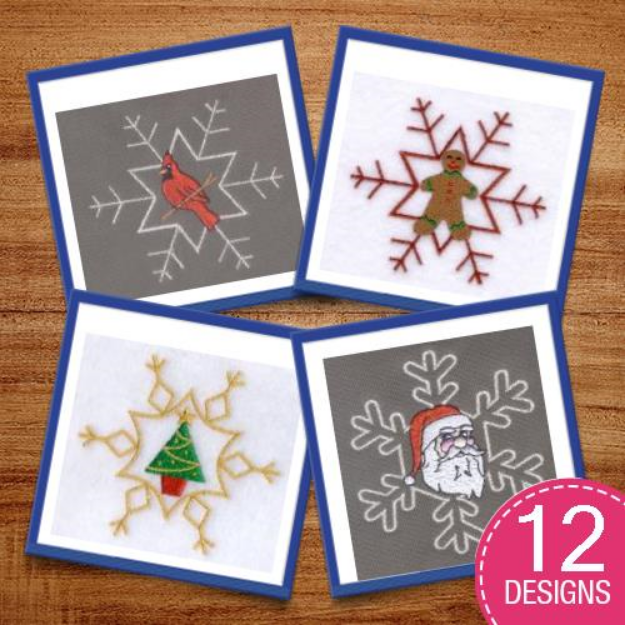 Picture of Christmas Snowflakes Embroidery Design Pack