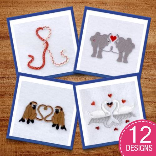 Picture of Critters In Love Embroidery Design Pack
