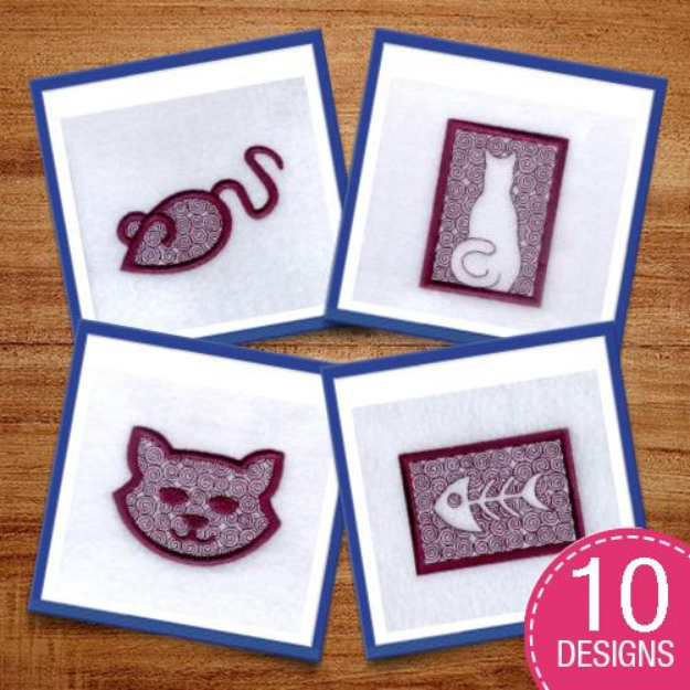 Picture of Stylin Kitty Embroidery Design Pack