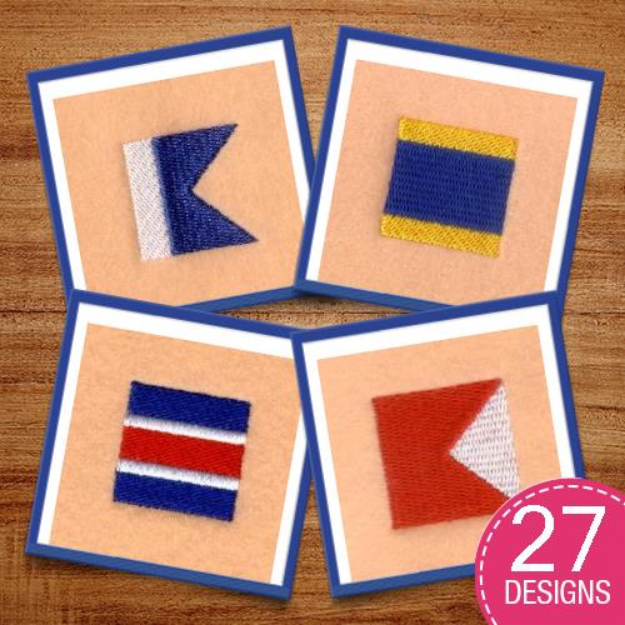 Picture of Small Nautical Flag Alphabet  Embroidery Design Pack