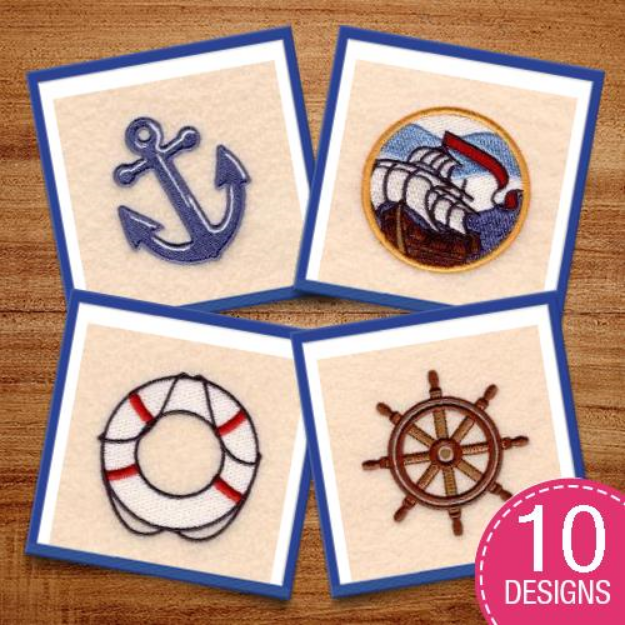 Picture of Nautical Embroidery Design Pack
