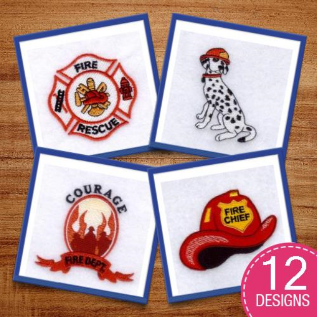 Picture of Fire Fighter Embroidery Design Pack