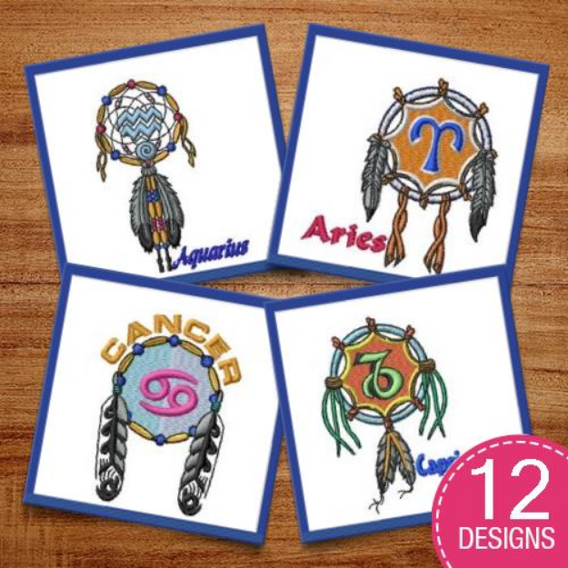 Picture of Southwestern Zodiac Symbols Embroidery Design Pack