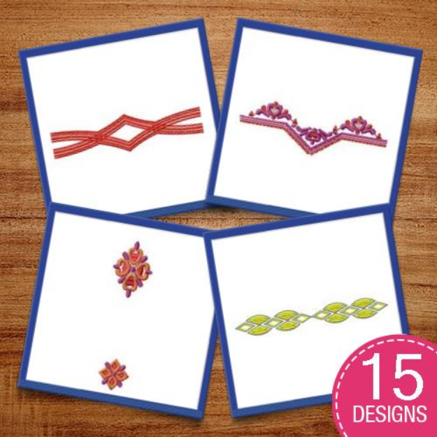 Picture of Spring Borders Embroidery Design Pack