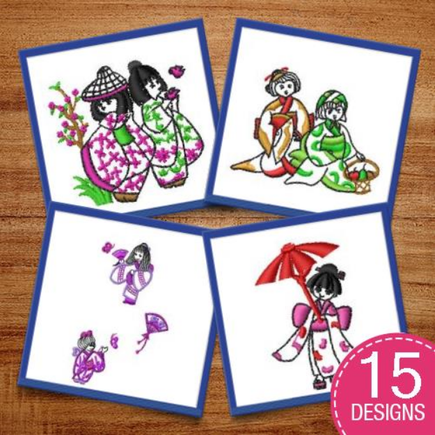 Picture of Oriental Ladies Embroidery Design Pack