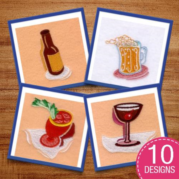 Picture of Happy Hour Drinks Embroidery Design Pack