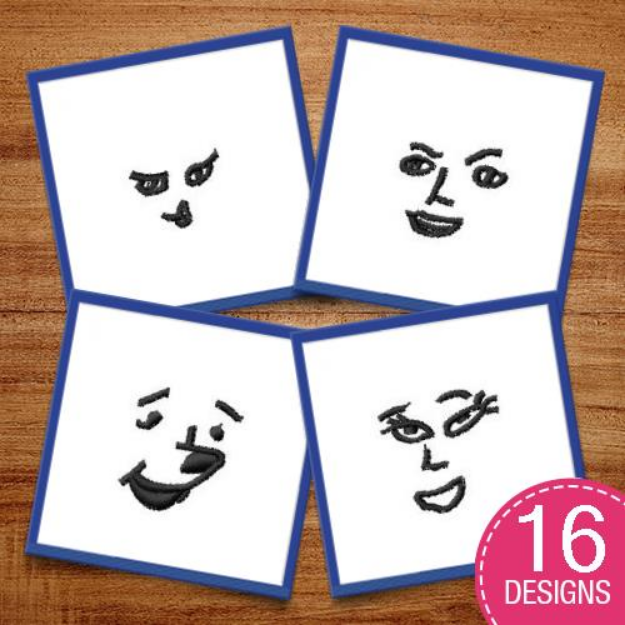 Picture of Happy Expressions Embroidery Design Pack