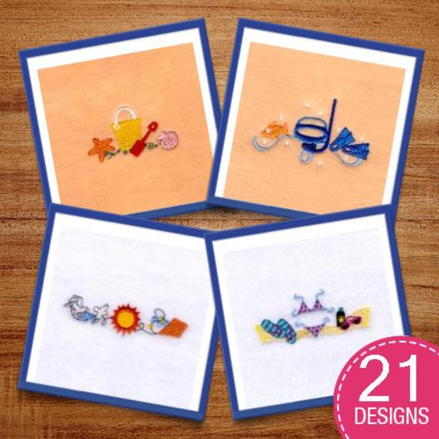 Picture of Summer Beach Decor Embroidery Design Pack