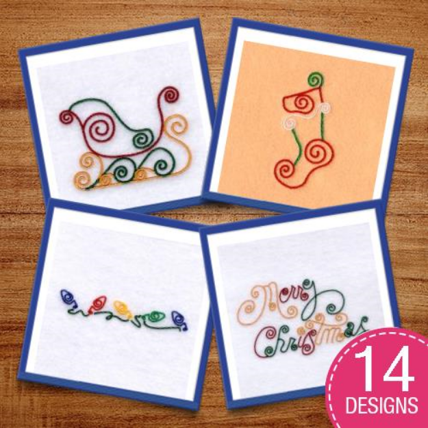 Picture of Christmas Swirls Embroidery Design Pack