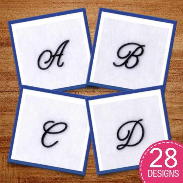Picture of Script Alphabet 1" High Embroidery Design Pack