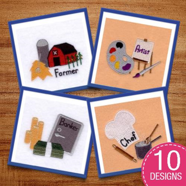 Picture of Occupations Embroidery Design Pack