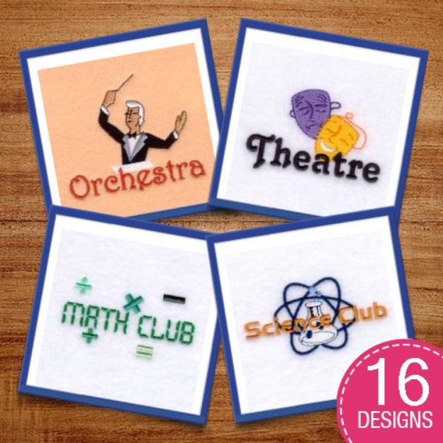 Picture of School Clubs Embroidery Design Pack