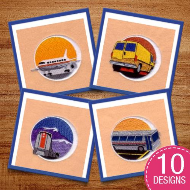 Picture of Transportation Decals Embroidery Design Pack