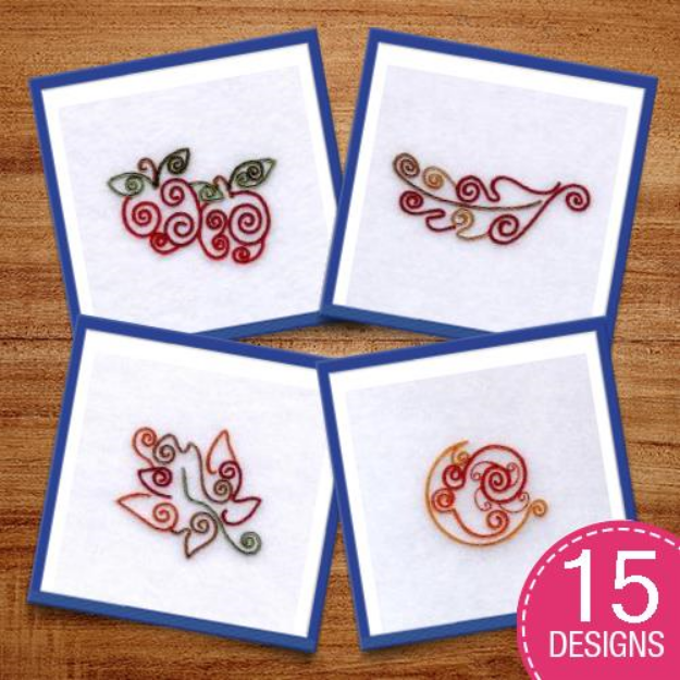 Picture of Autumn Swirls  Embroidery Design Pack