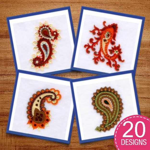 Picture of Fall Paisley Embroidery Design Pack