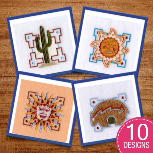 Picture of Symbol Squares of the Southwest  Embroidery Design Pack