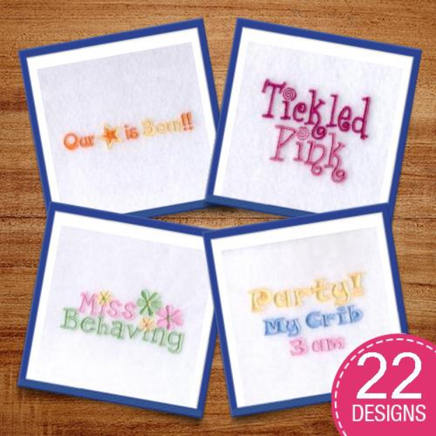 Picture of Cute Baby Phrases #3 Embroidery Design Pack