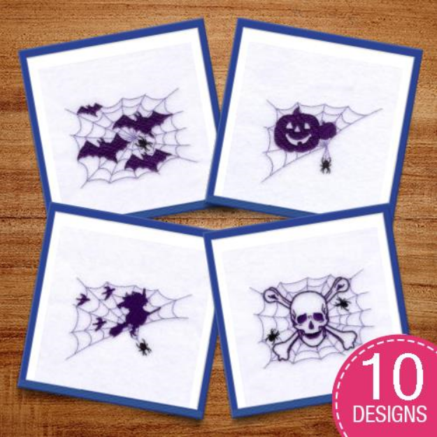 Picture of Halloween Spider Web Embroidery Design Pack