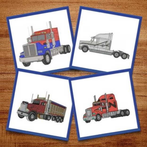 Picture of Trucks & Semis Embroidery Design Pack