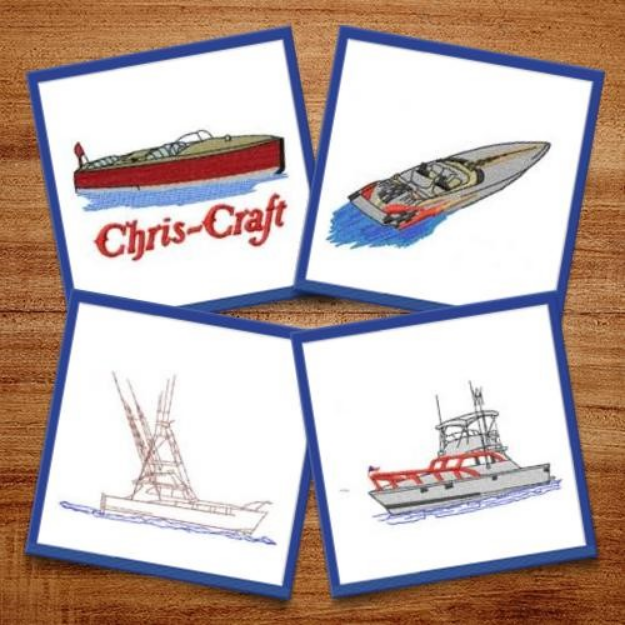 Picture of Boats Embroidery Design Pack
