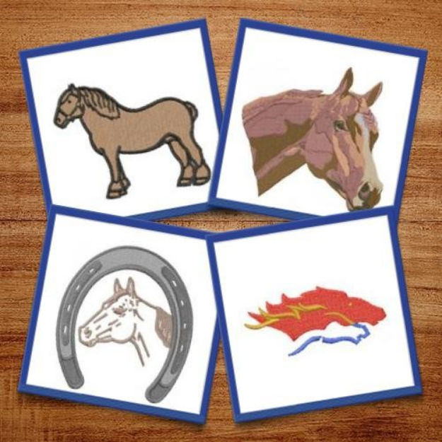 Picture of Horses Embroidery Design Pack