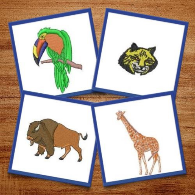 Picture of Exotic Animals Embroidery Design Pack