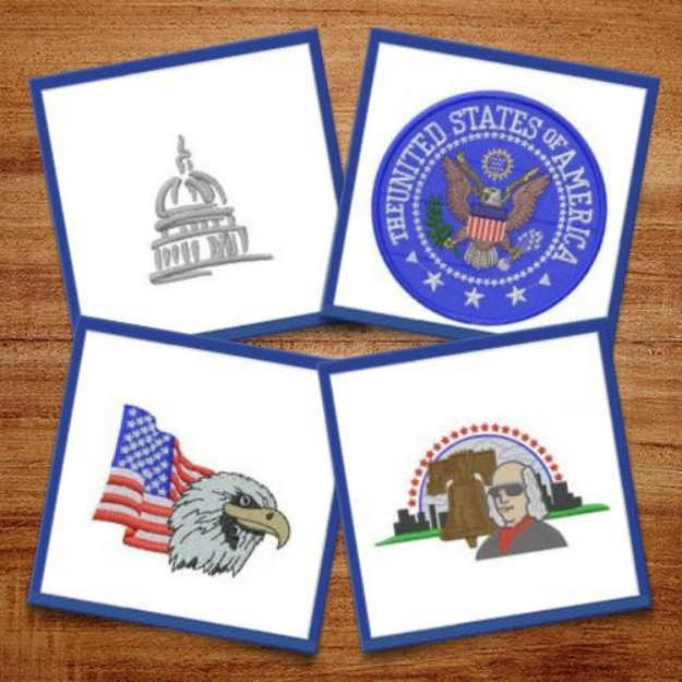 Picture of Patriotic America Embroidery Design Pack