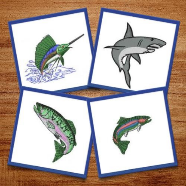 Picture of Fancy fishes Embroidery Design Pack