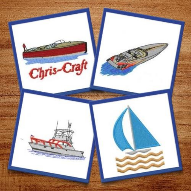 Picture of Boats Embroidery Design Pack
