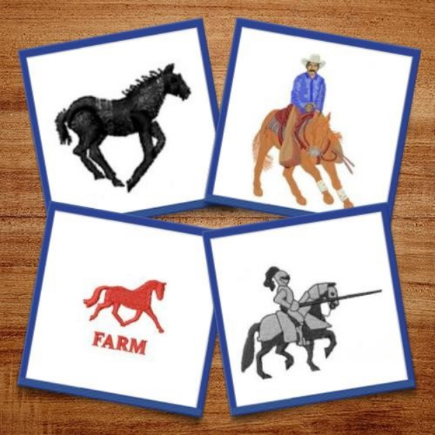 Picture of Running Horses Embroidery Design Pack