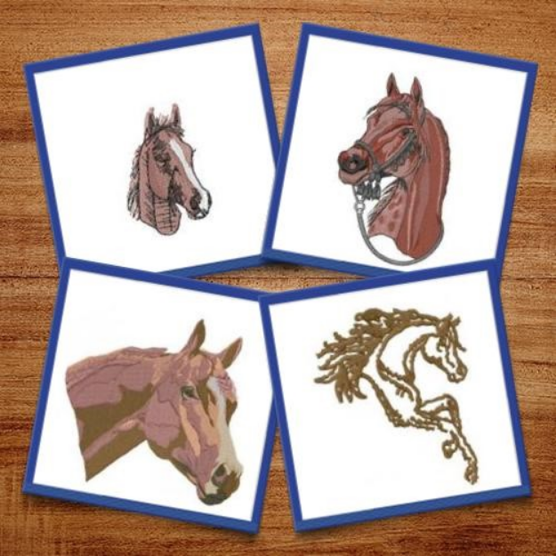Picture of Horse Heads Embroidery Design Pack