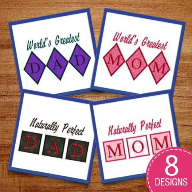 Picture of Mom & Dad Revised Embroidery Design Pack