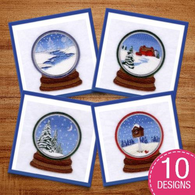 Picture of Snow Globes Embroidery Design Pack