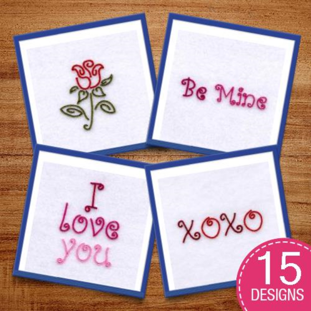 Picture of Valentine Swirls Embroidery Design Pack