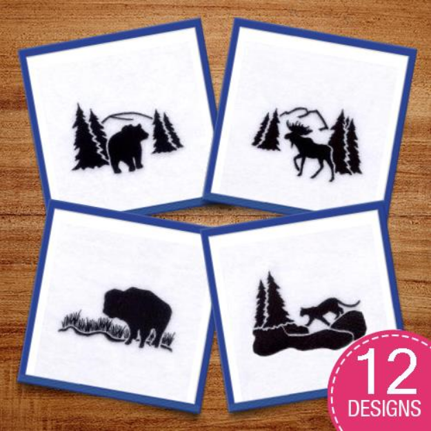 Picture of Wildlife Silhouette Scenes Embroidery Design Pack