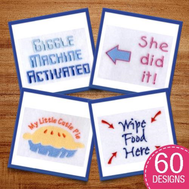 Picture of Cute Baby Phrases Bundle Embroidery Design Pack