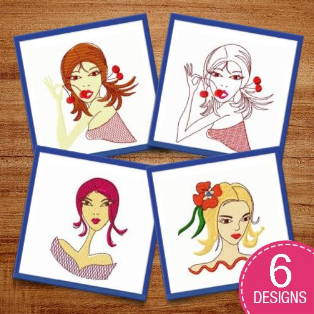 Picture of Beautiful Women Embroidery Design Pack
