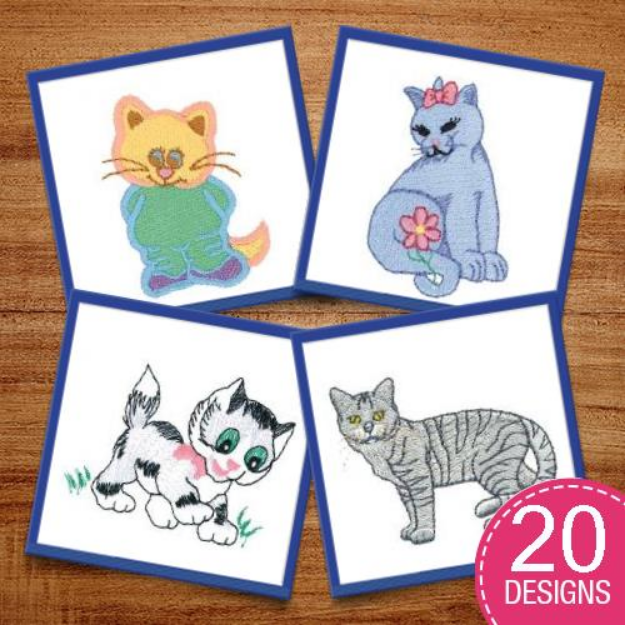 Picture of Cuddly Cats Embroidery Design Pack